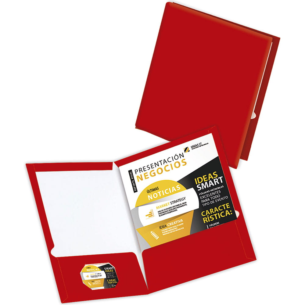 Folder de Cartulina Tamaño Carta Rojo Paquete con  2 Piezas Elite File
