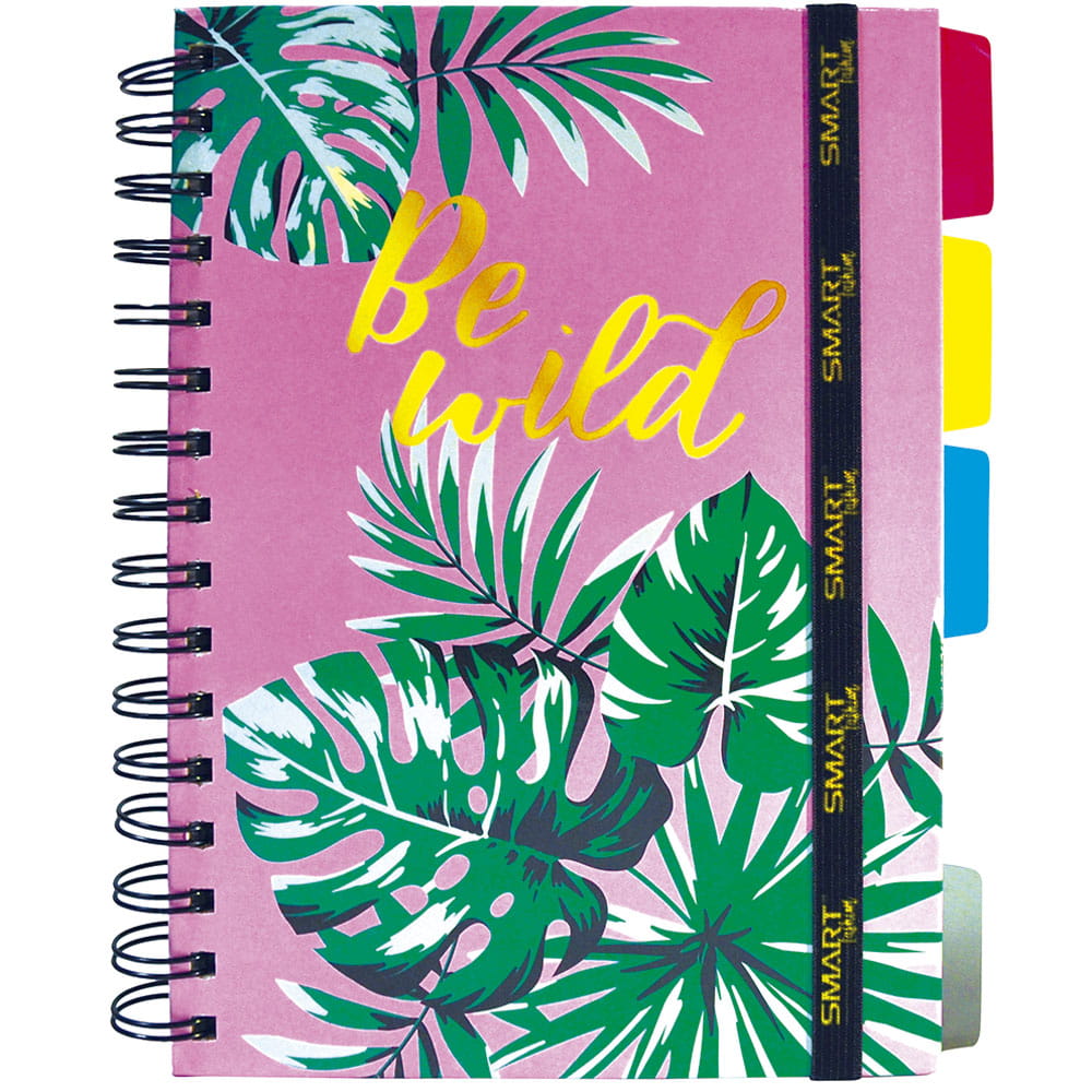 Cuaderno Espiral de 96 Hojas Francés de Cuadro Chico Pasta Dura Leopardo Smart Fashion