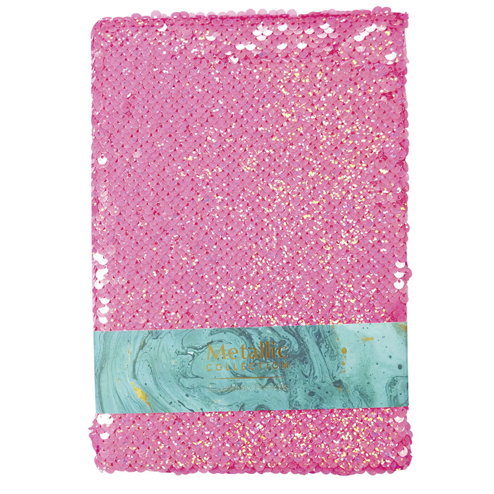Cuaderno Cosido de 80 Hojas Francés de Raya Lentejuelas Smart Fashion