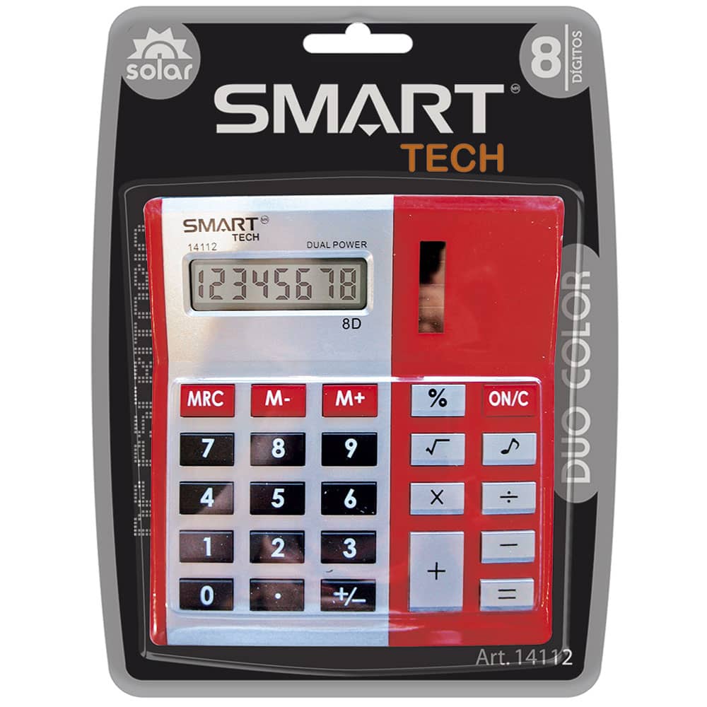 Calculadora de Escritorio Mediana de 8 Dígitos Metal Duo Smartech