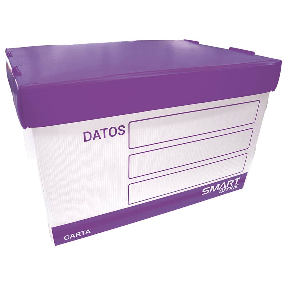 Caja de Plástico para Archivo Morado Tamaño Carta Smart