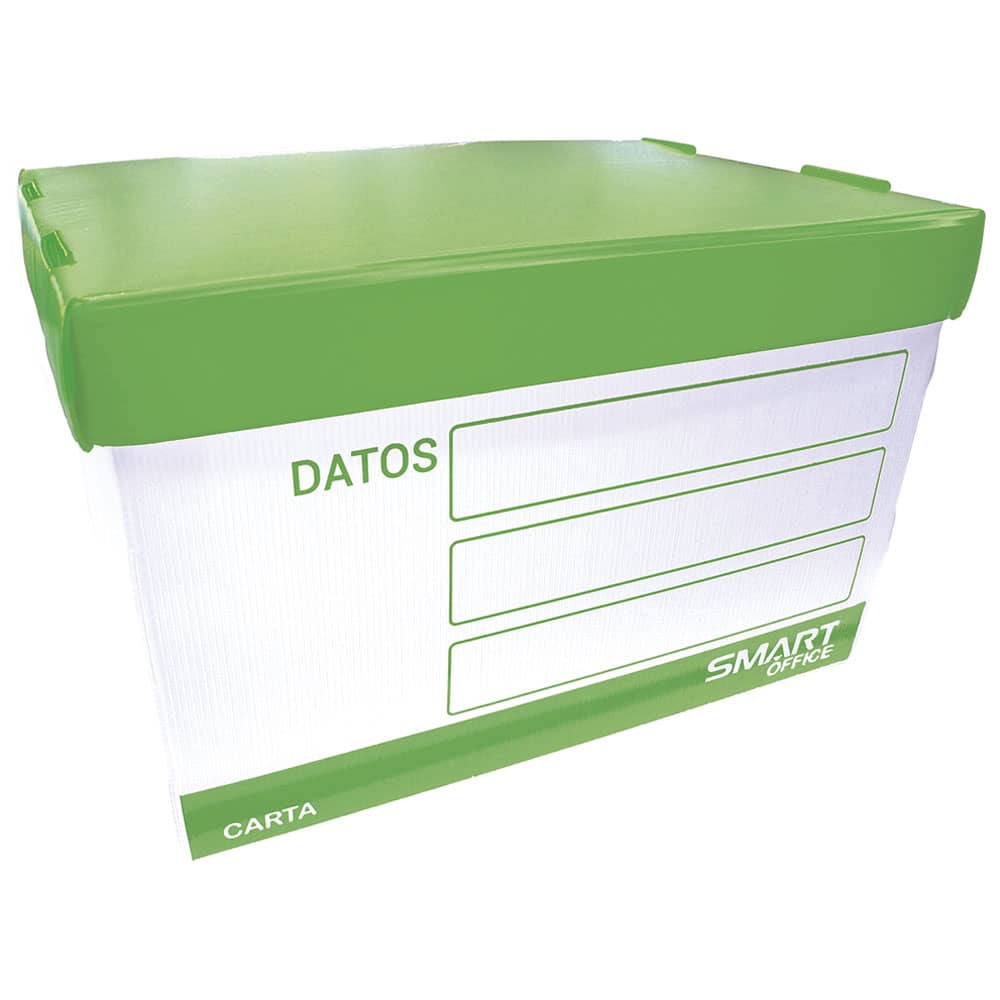 Caja de Plástico para Archivo Verde Tamaño Carta Smart