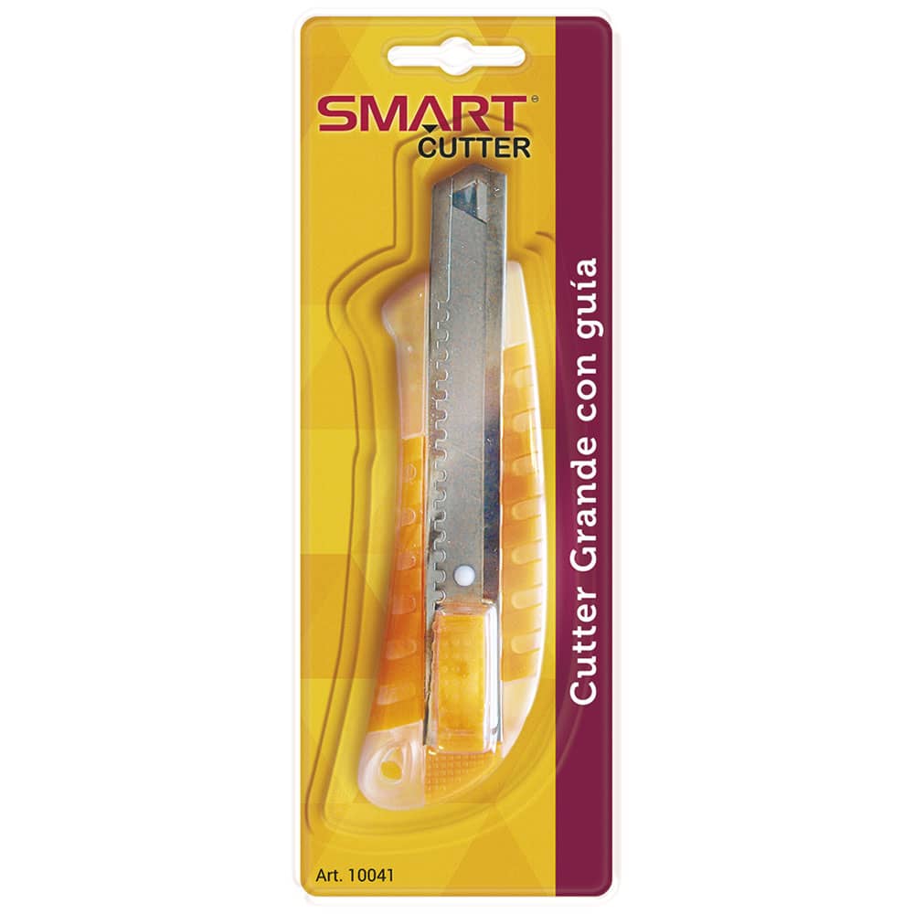 Cutter Navaja Grande con Guía Color Neón Smart