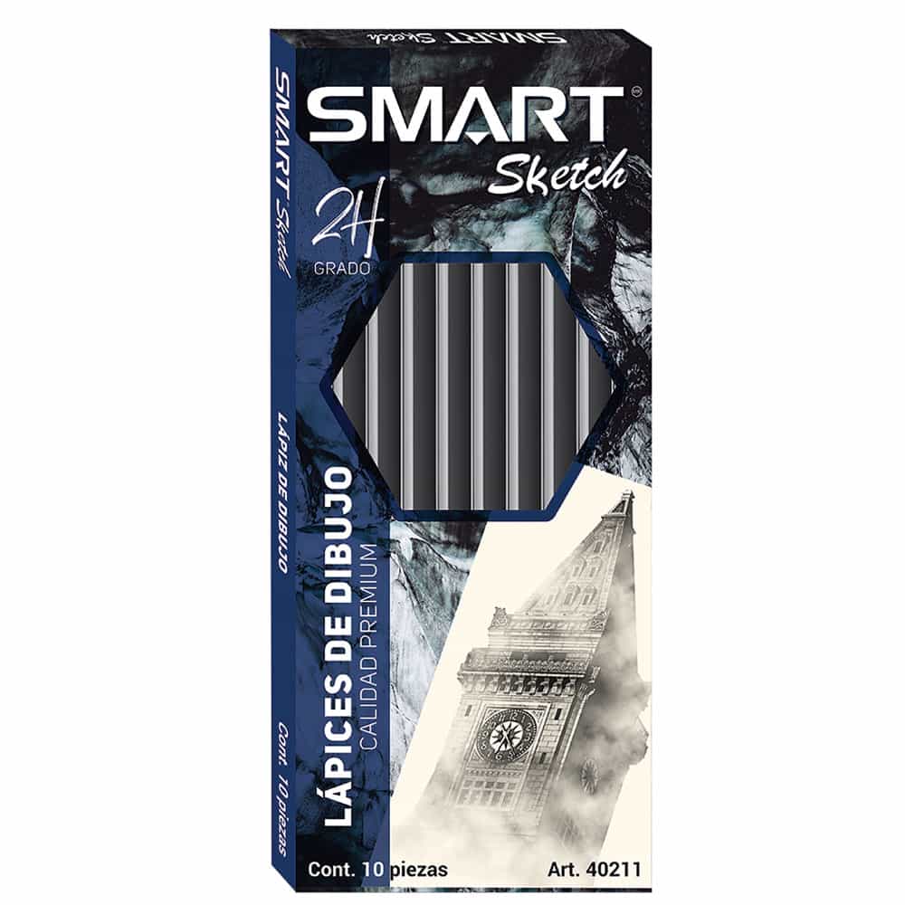 Lápiz para Dibujo 2H Caja con 10 PiezasSmart Sketch