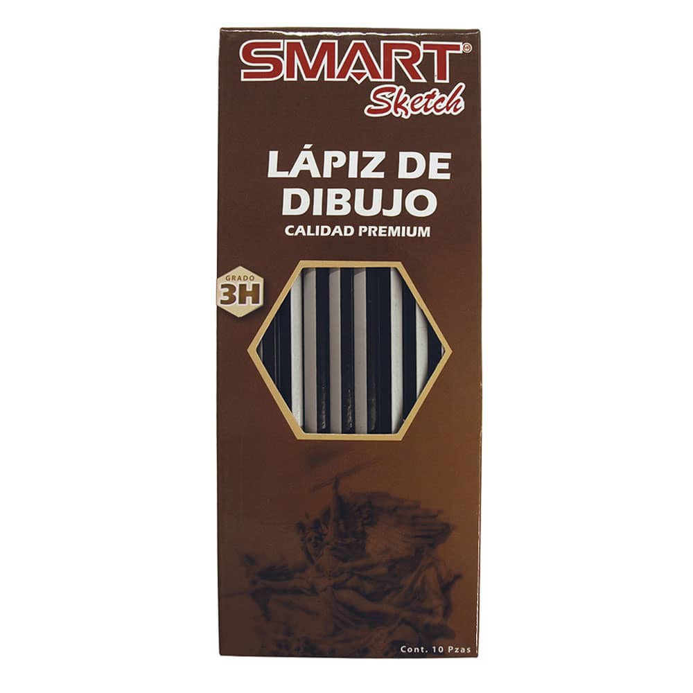 Lápiz para Dibujo 3H Caja con 10 Piezas Smart Sketch