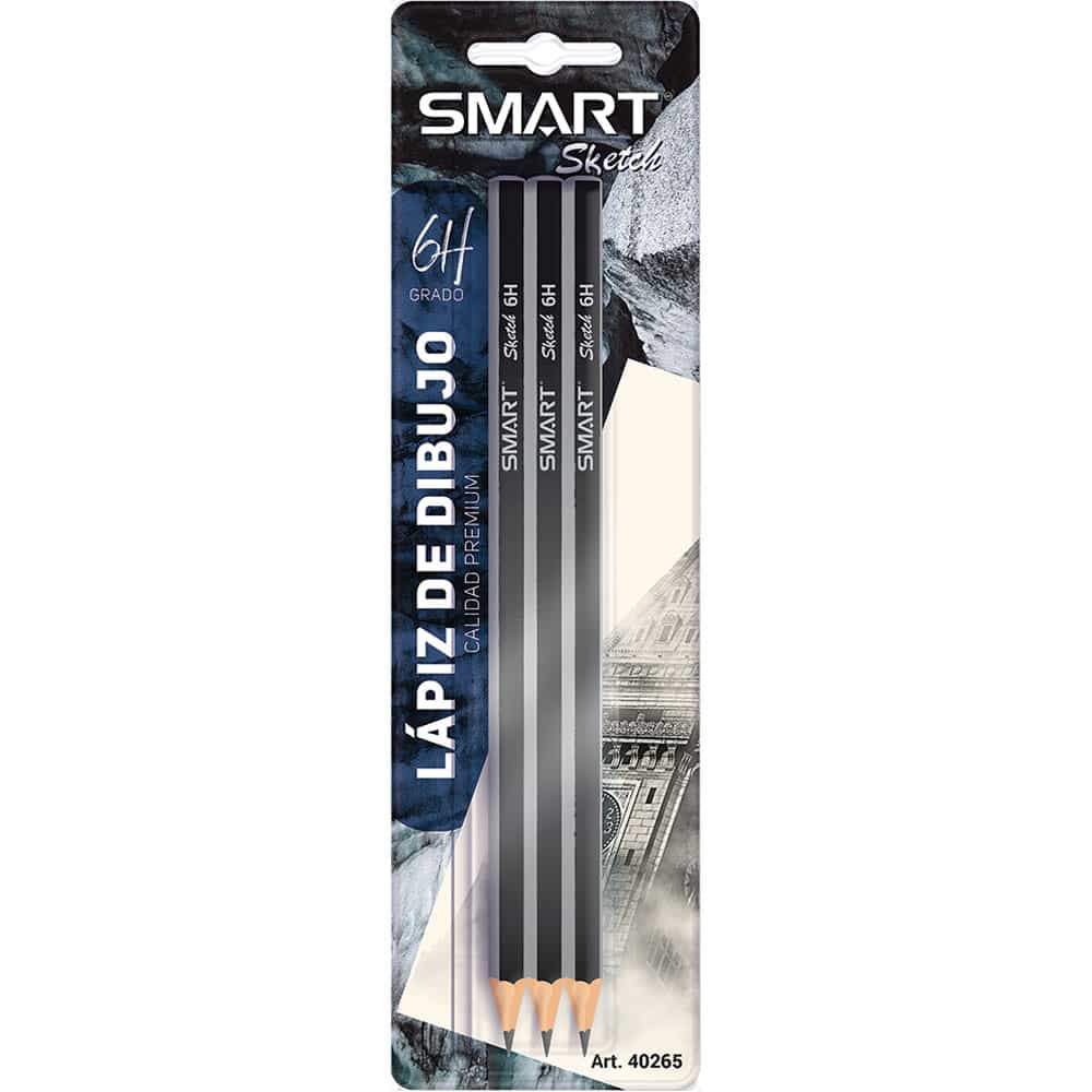 Lápiz para Dibujo 6H Blíster con 3 Piezas Smart Sketch
