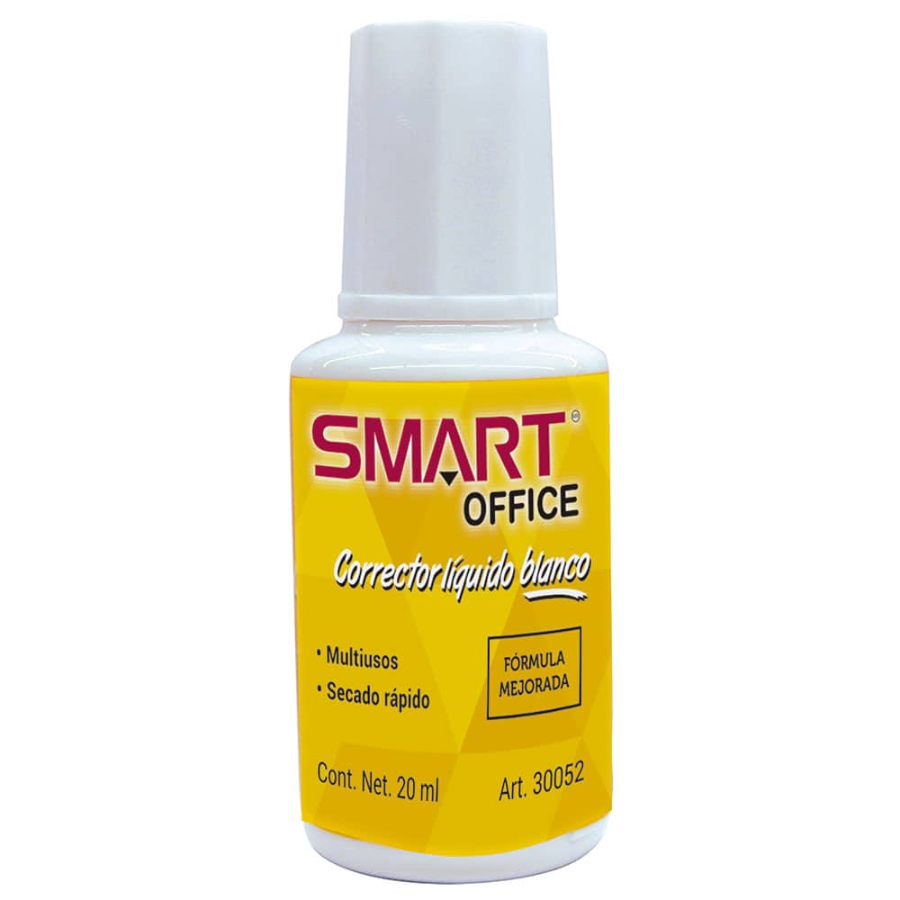 Corrector Líquido Blanco 20 ml Caja con 10 Piezas Smart