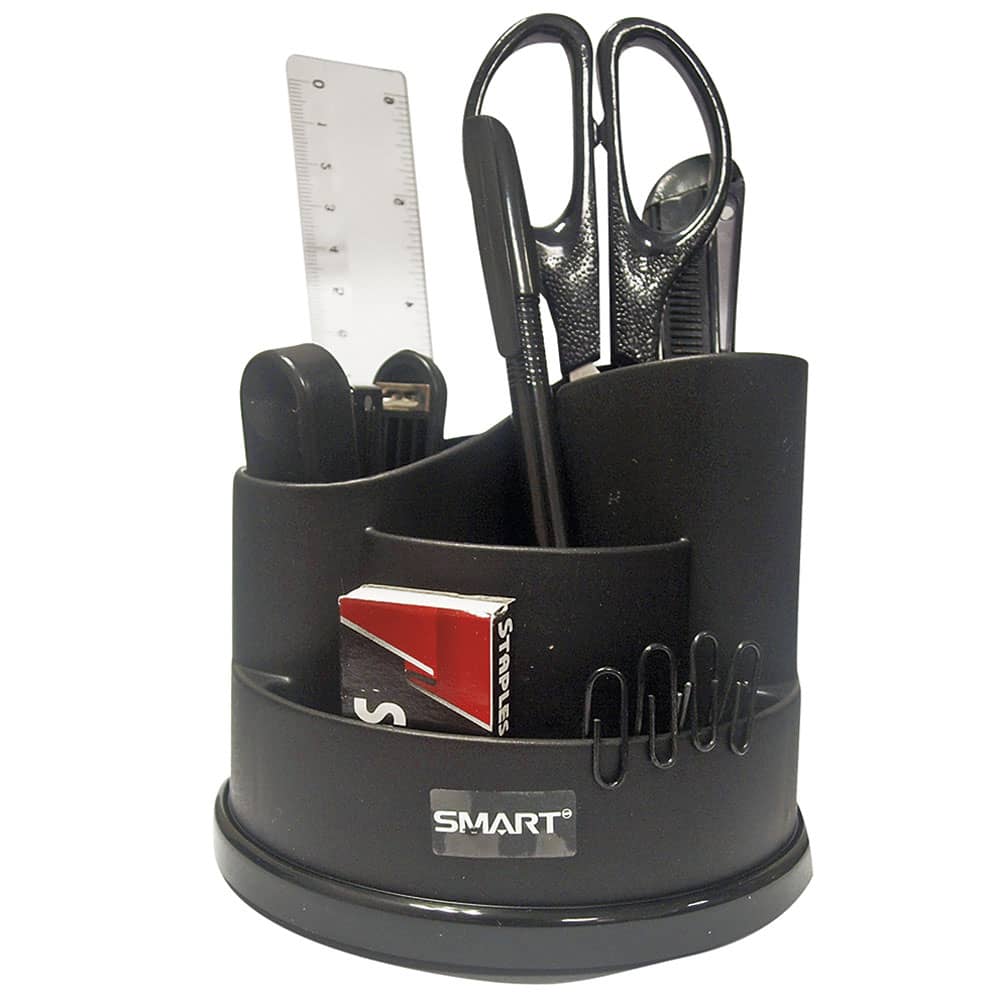 Organizador Plástico Giratorio con 7 Accesorios Negro Smart