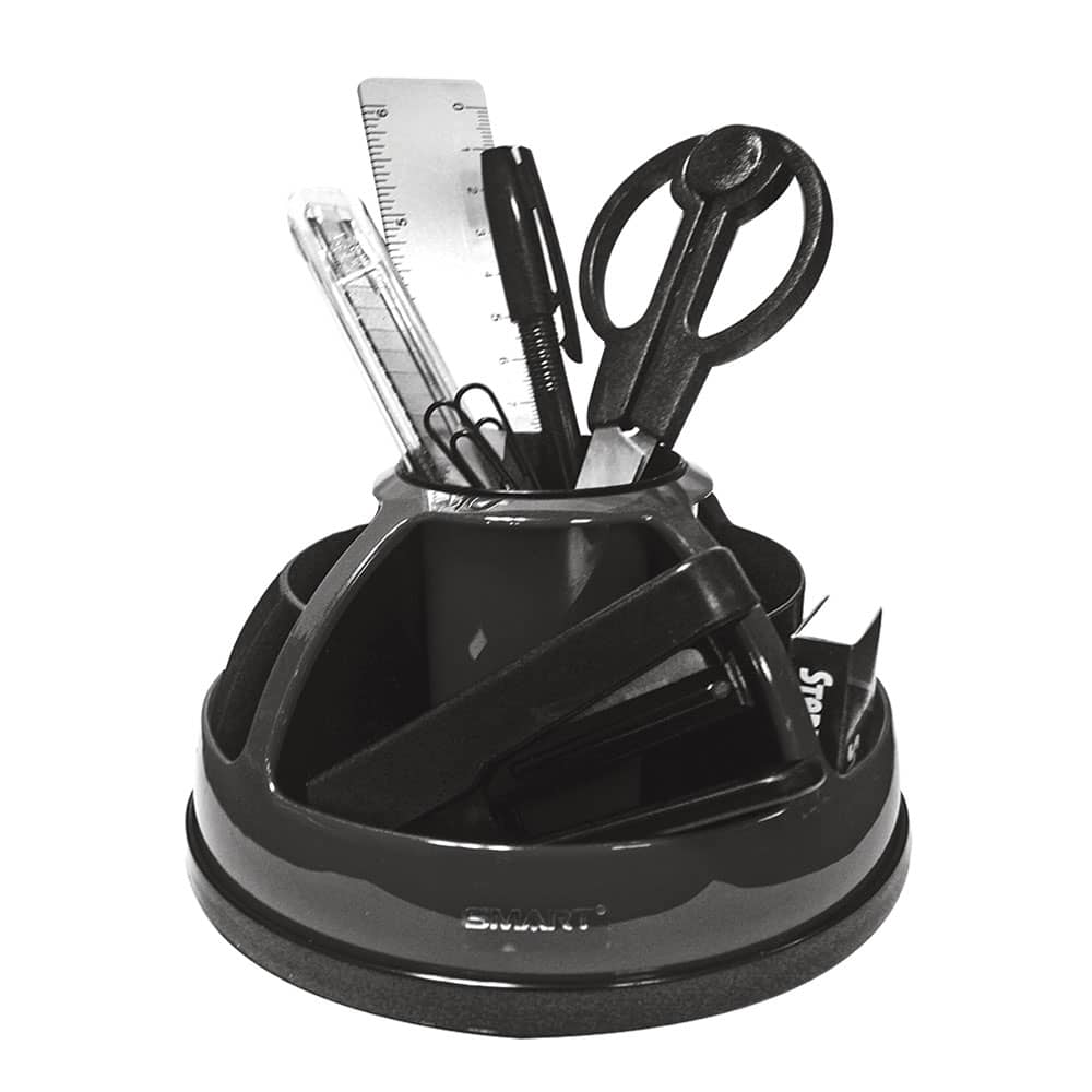 Organizador Plástico Giratorio con 7 Accesorios Negro Smart