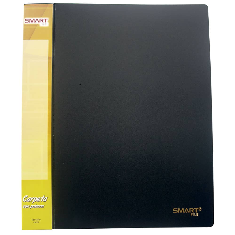Carpeta de Plástico Tamaño Carta con Palanca Negro Solido Smart