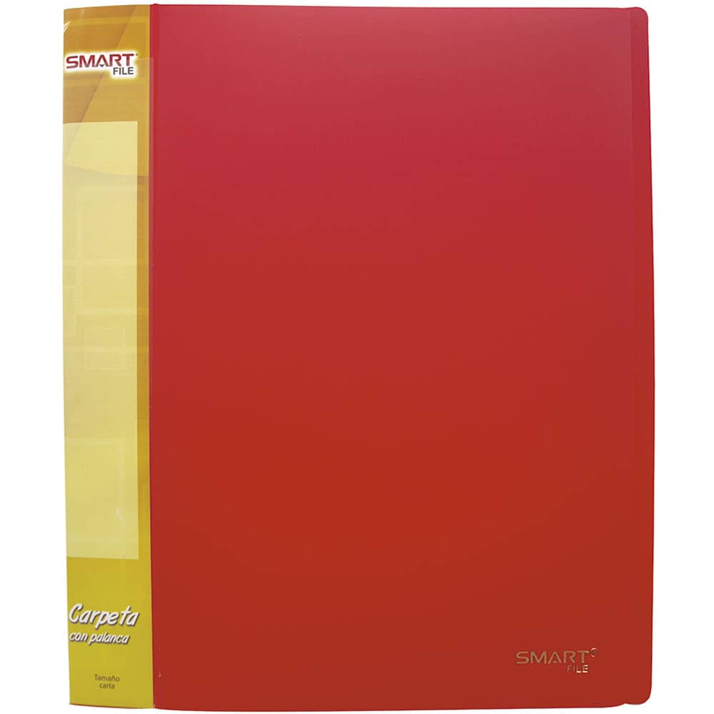 Carpeta de Plástico Tamaño Carta con Palanca Rojo Solido Smart