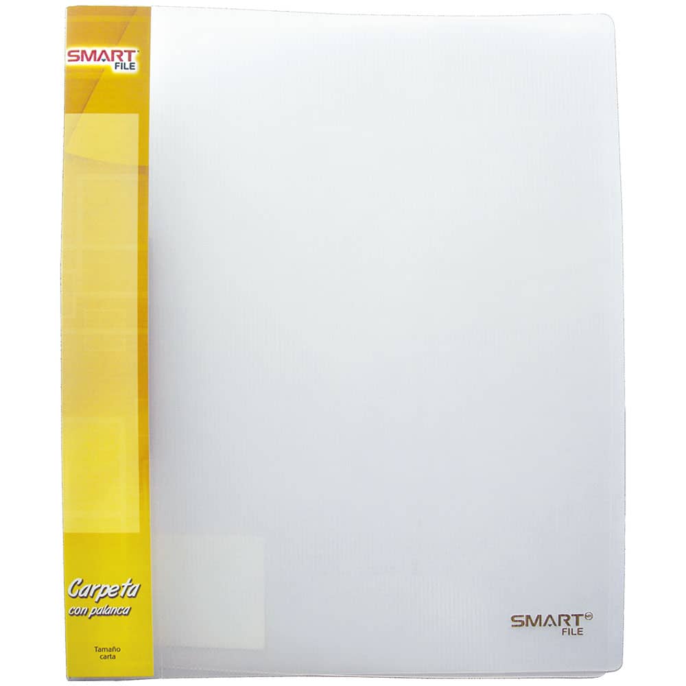 Carpeta de Plástico Tamaño Carta con Palanca Cristal Transparente Smart