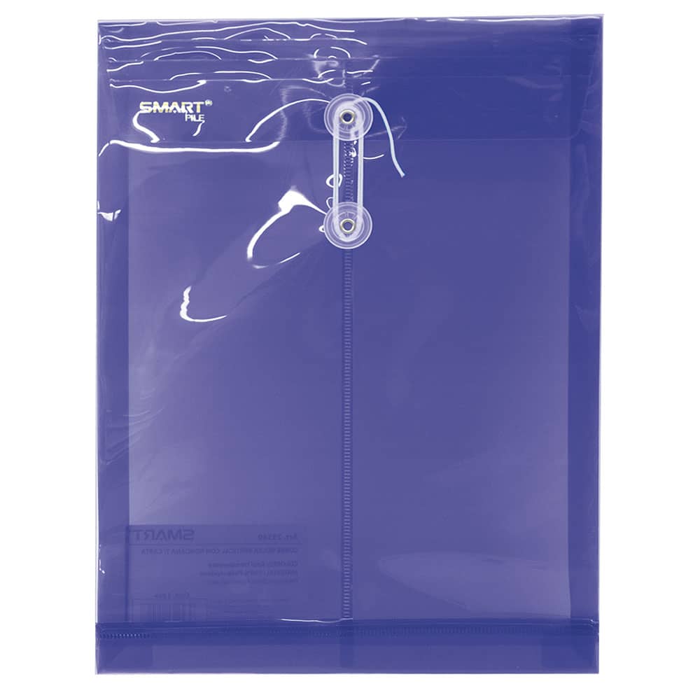 Sobre de Plástico con Rondana Tamaño Carta Vertical Morado Transparente Smart