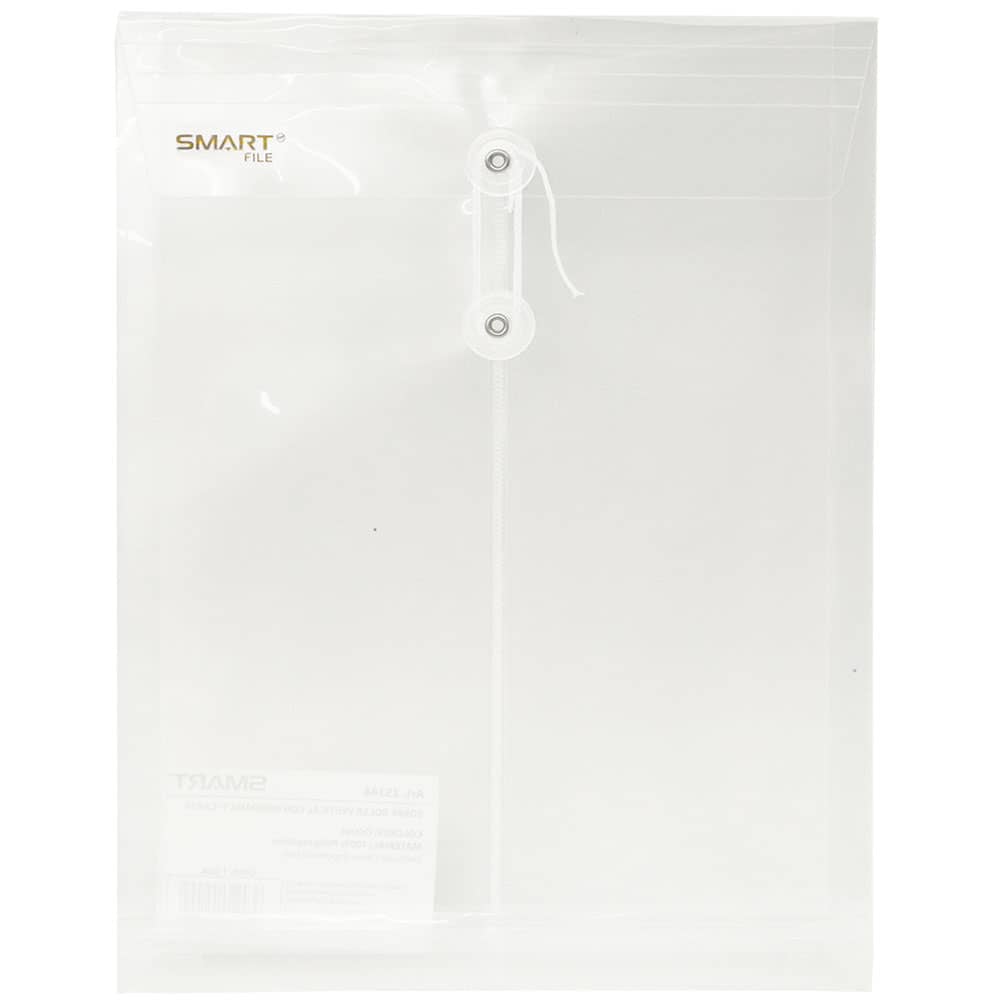Sobre de Plástico con Rondana Tamaño Carta Vertical Cristal Transparente Smart