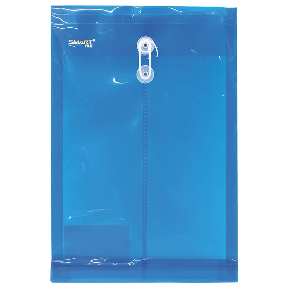 Sobre Bolsa Plástico Tamaño Oficio Vertical Azul Transparente Smart