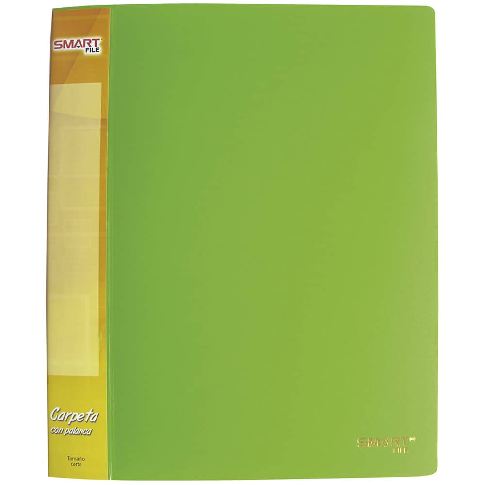 Carpeta de Plástico Tamaño Carta con Palanca Verde Neón Smart