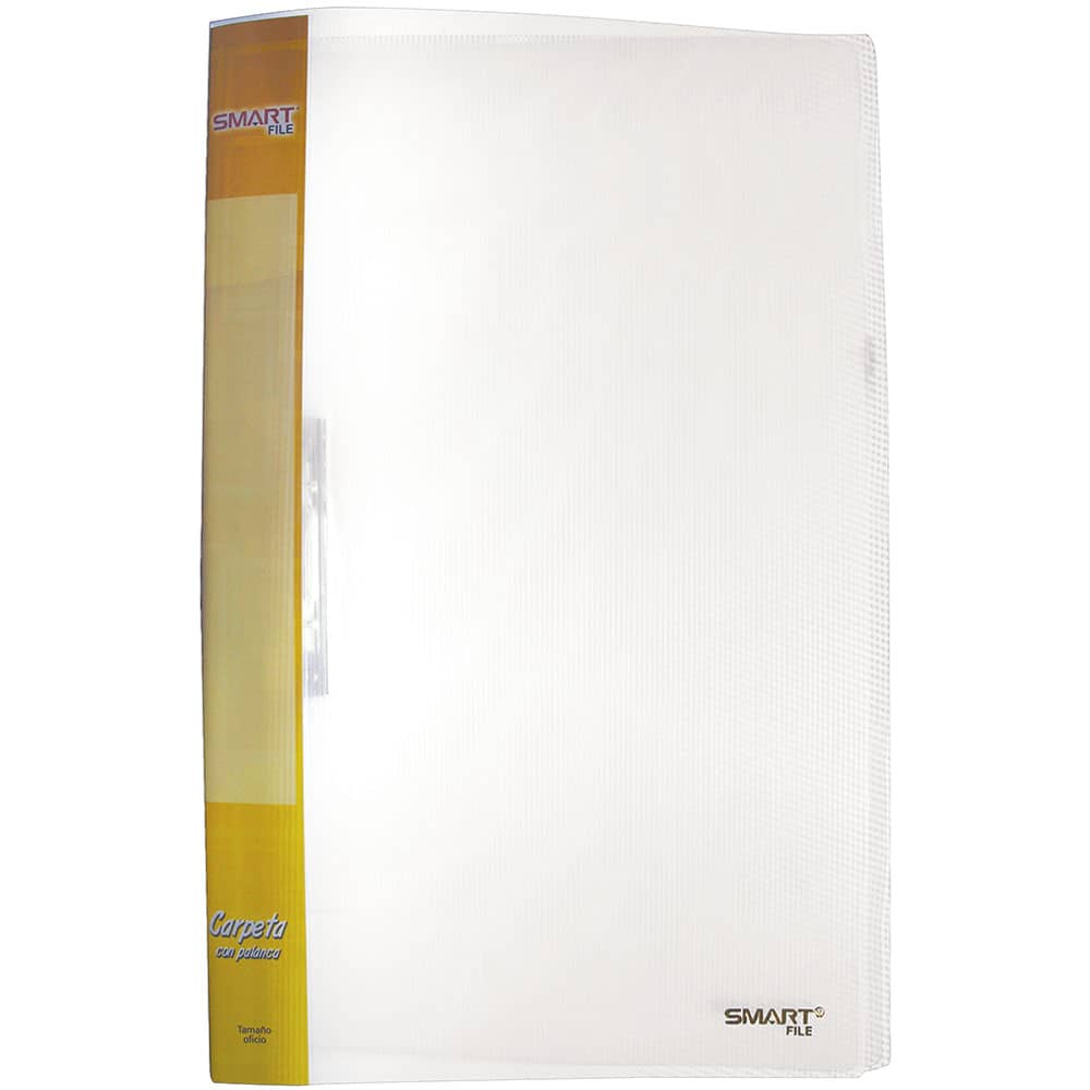 Carpeta de Plástico Tamaño Oficio con Palanca Cristal Transparente Smart