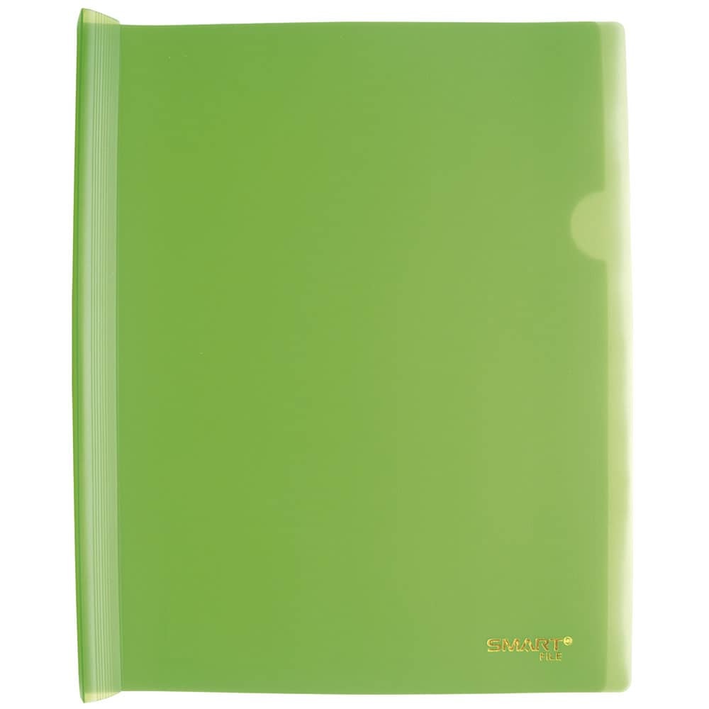 Folder de Plástico Tamaño Carta con Costilla Grande de 15 mm Verde Neón Transparente Smart