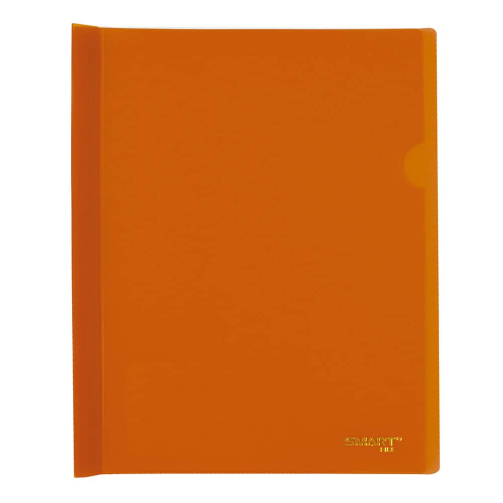 Folder de Plástico Tamaño Carta con Costilla Grande de 15 mm Naranja Neón Transparente Smart
