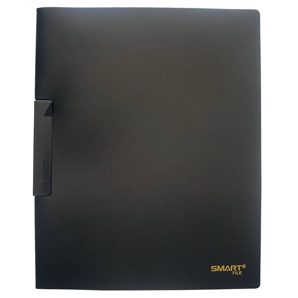 Carpeta de Plástico Tamaño Carta con Clip Negro Solido Smart