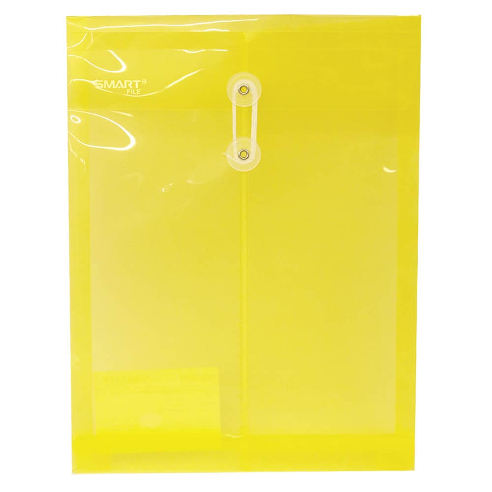Sobre de Plástico con Rondana Tamaño Carta Vertical Amarillo Transparente Smart