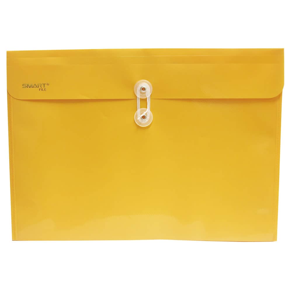 Sobre de Plástico con Rondana Tamaño Oficio Horizontal Amarillo Smart