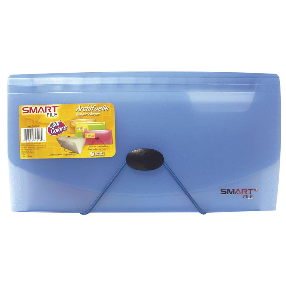 Archifuelle de Plástico Tamaño Chequera con Colores Neón con  13 Separadores Smart