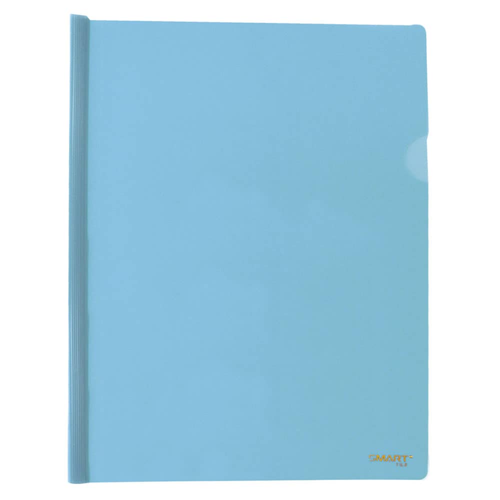 Folder de Plástico Tamaño Carta con Costilla Delgada 7 mm Aqua Transparente Paquete con 5 Piezas Smart