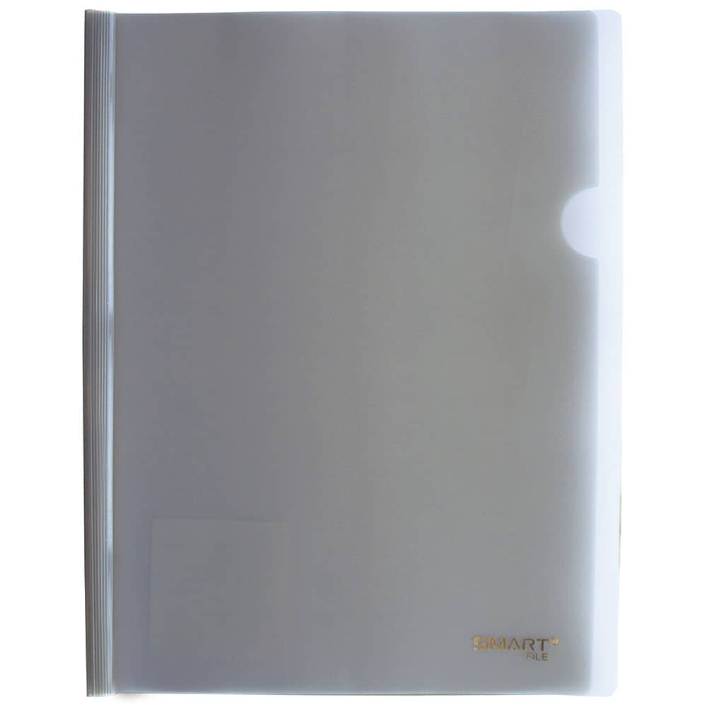Folder de Plástico Tamaño Carta con Costilla Delgada 7 mm Humo Transparente Paquete con 5 Piezas Smart