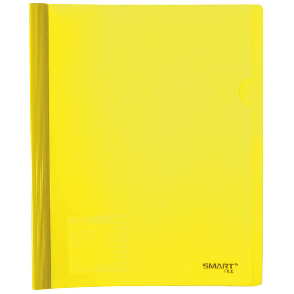 Folder de Plástico Tamaño Carta con Costilla Grande 15 mm Amarillo Neón Smart