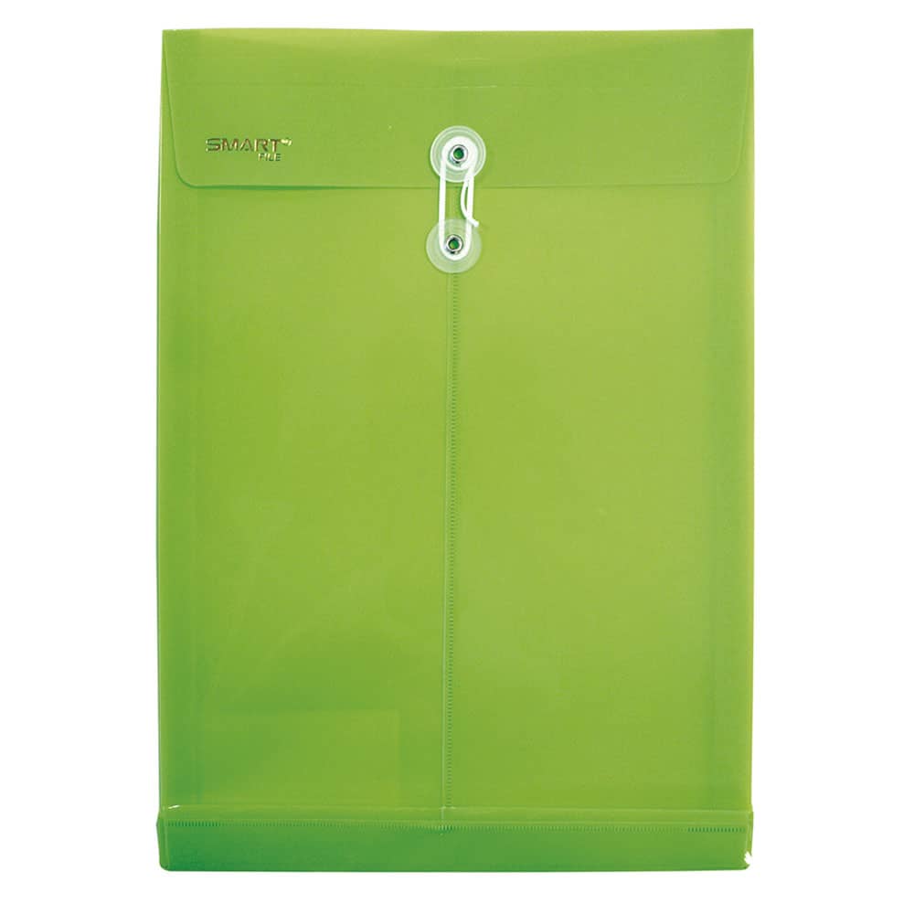 Sobre Bolsa de Plástico Tamaño Oficio Vertical Verde Limón Smart
