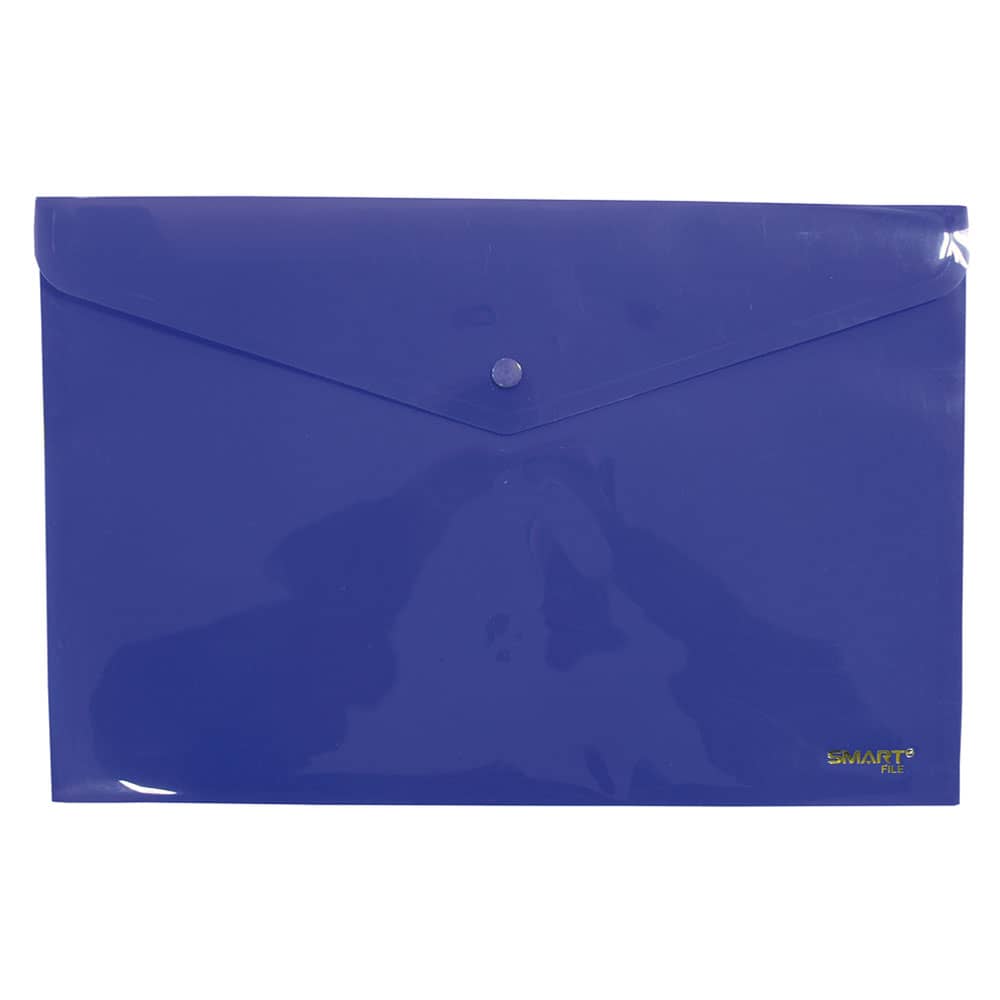 Sobre de Plástico con Botón Tamaño Oficio Horizontal Morado Solido Smart