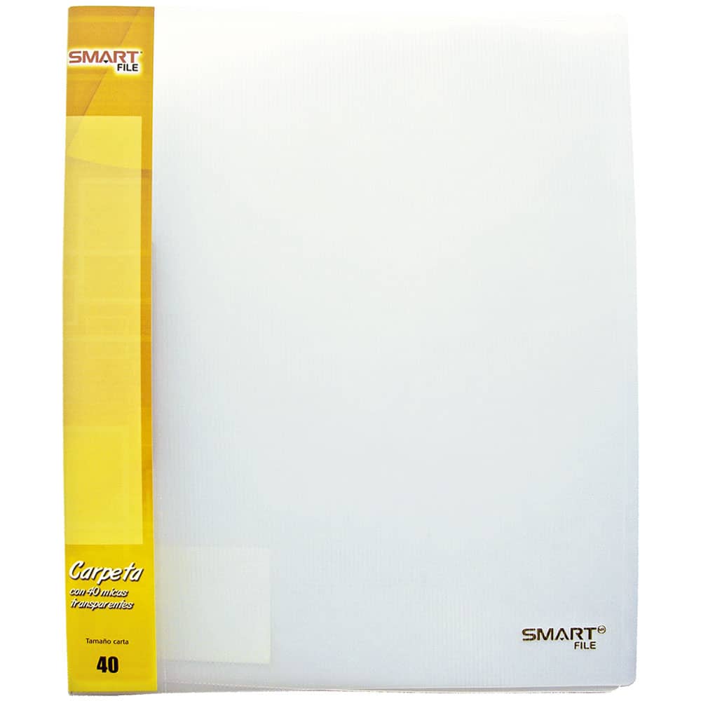 Carpeta de Plástico Tamaño Carta con 40 Micas Cristal Smart