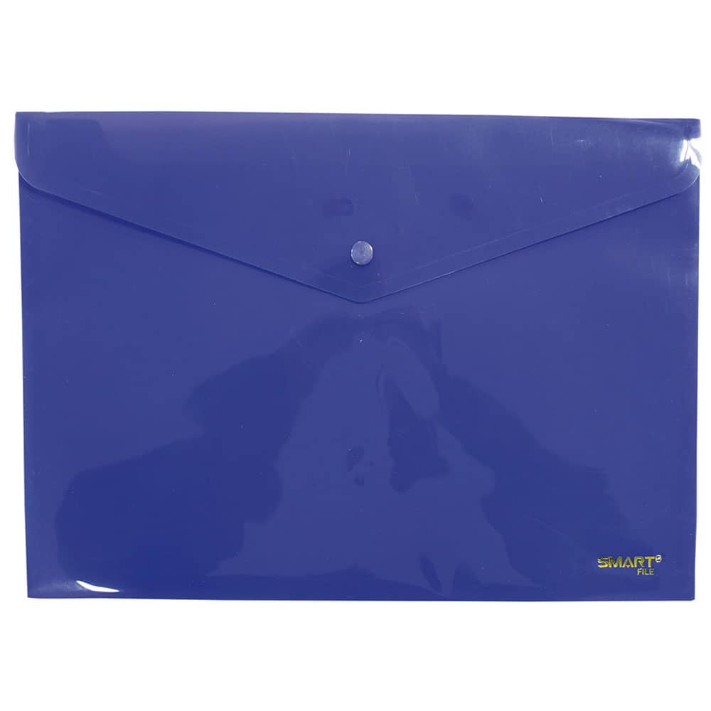 Sobre de Plástico con Botón Tamaño Carta Horizontal Morado Solido Smart