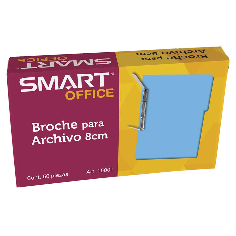 Broche para Archivo de 8 cm Caja con 50 Piezas Smart