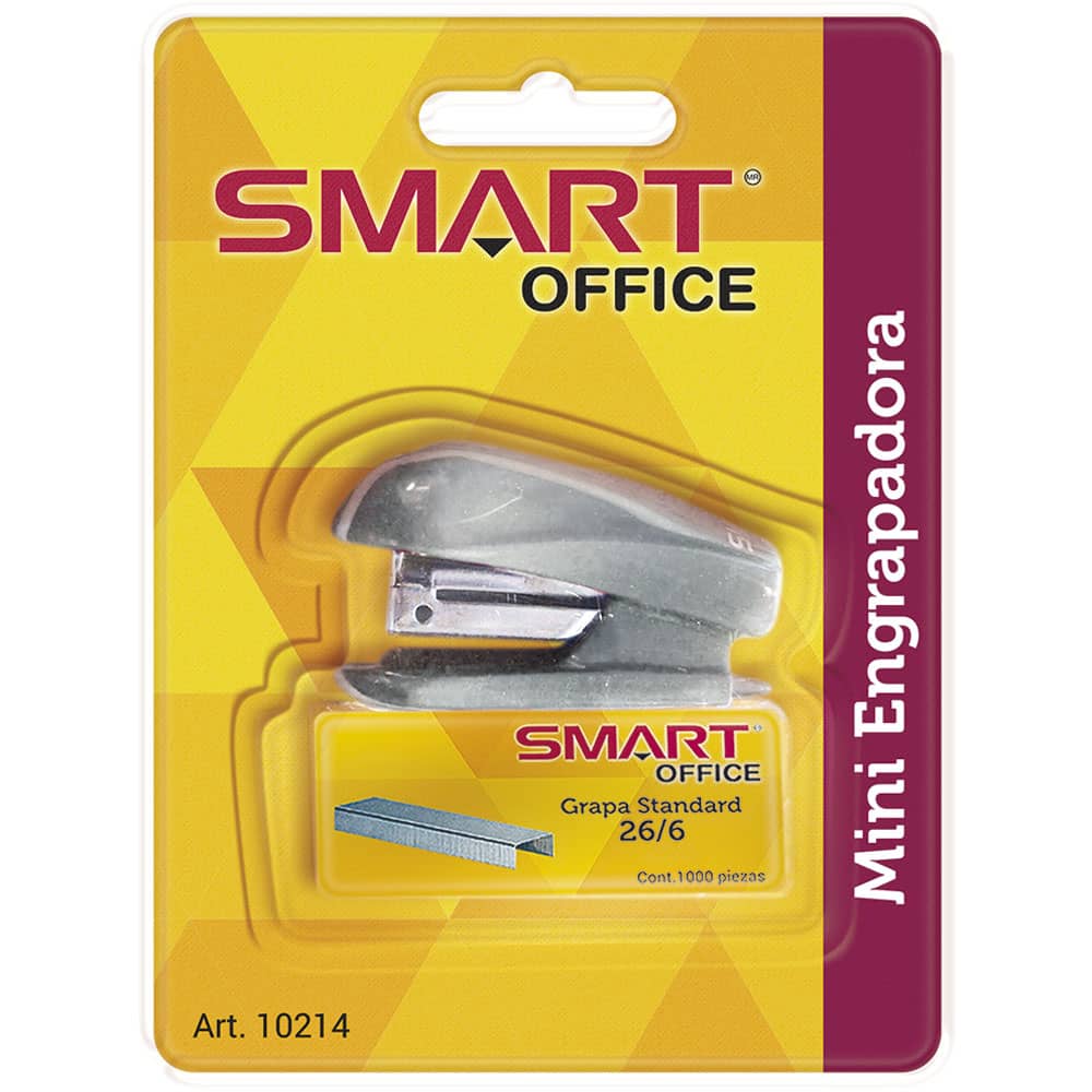 Engrapadora de Plástico Mini Metálica con 1000 Grapas Smart