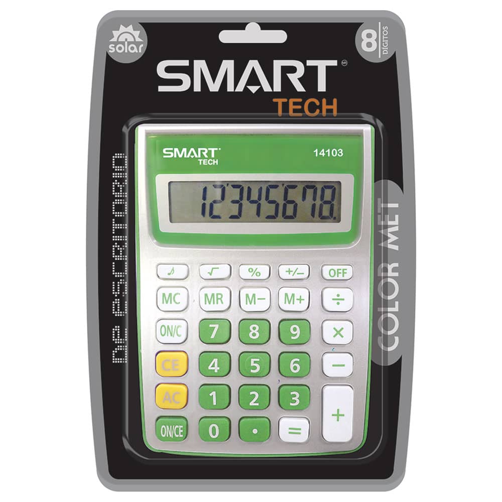 Calculadora de Escritorio Mediana de 8 Dígitos Colores Metálicos Smartech