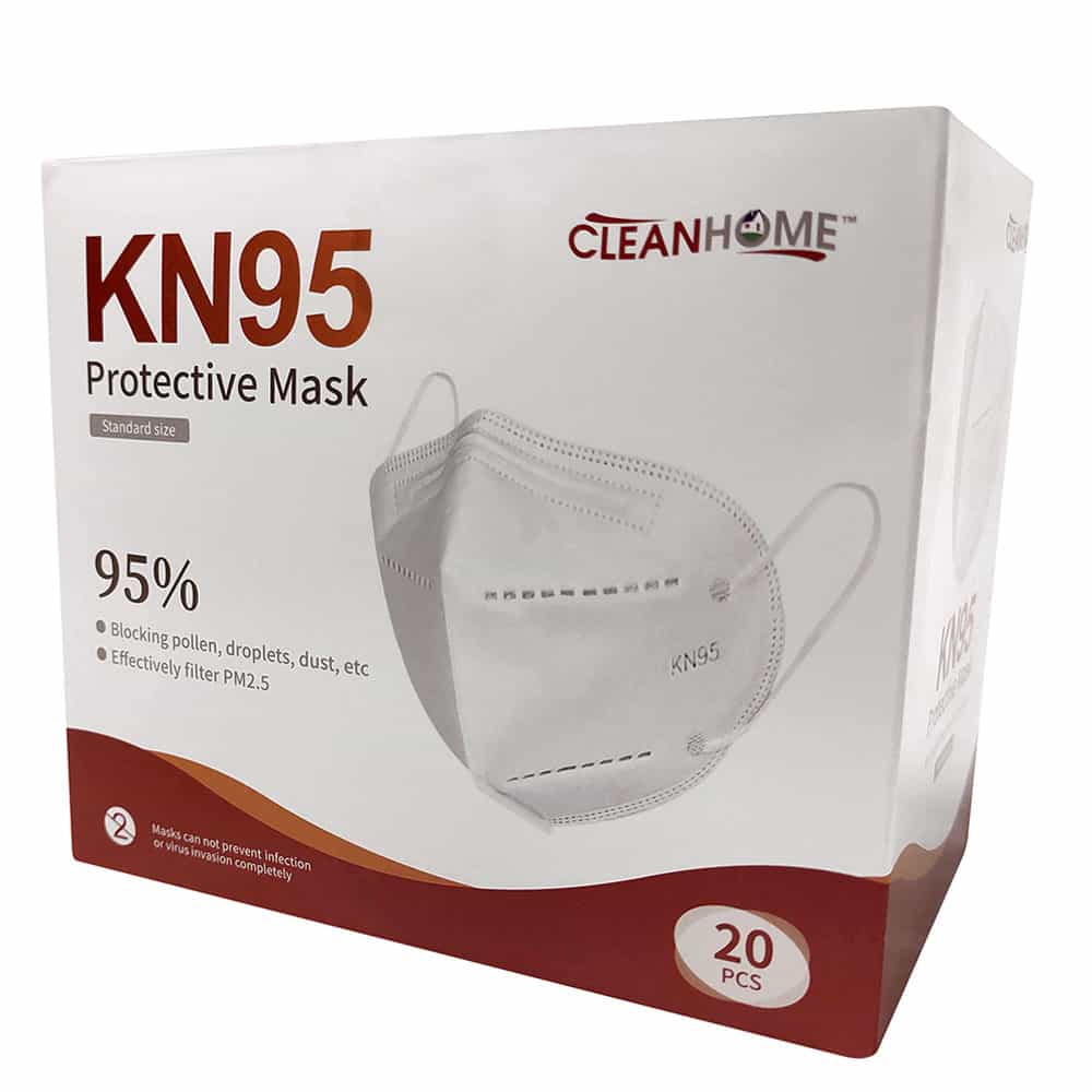 Cubrebocas KN95 Caja con 20 Piezas Clean Home KN95CJA