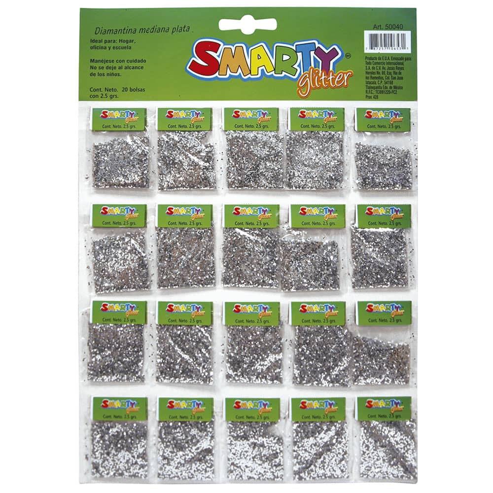 Diamantina Mediana con 2.5 g Plata con 20 Smarty