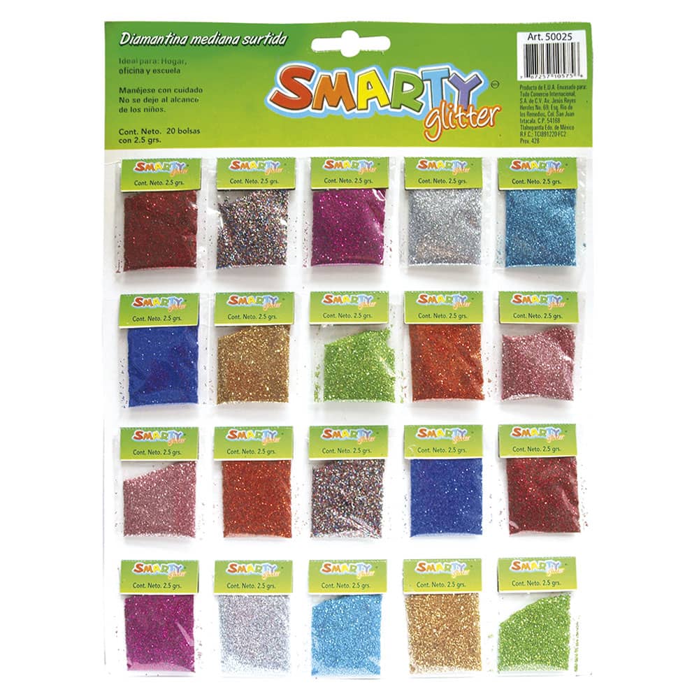 Diamantina Mediana con 2.5 g Rojo con 20 Smarty