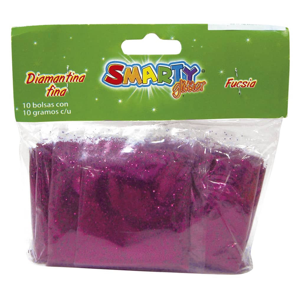 Diamantina Fina con 10 g Fucsia Bolsa con con 10 Smarty