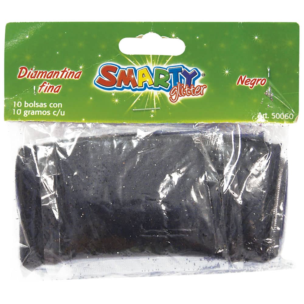 Diamantina Fina con 10 g Negro Bolsa con con 10 Smarty