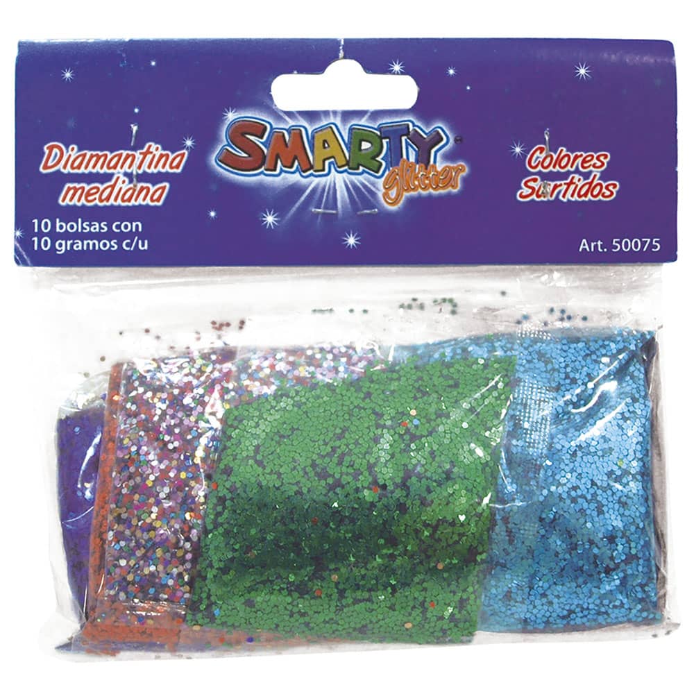 Diamantina Mediana con 10 g Colores Surtidos Bolsa con con 10 Smarty