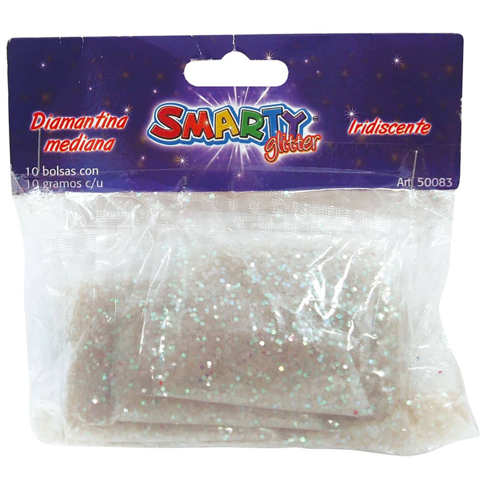 Diamantina Mediana con 10 g Iridiscente Bolsa con con 10 Smarty