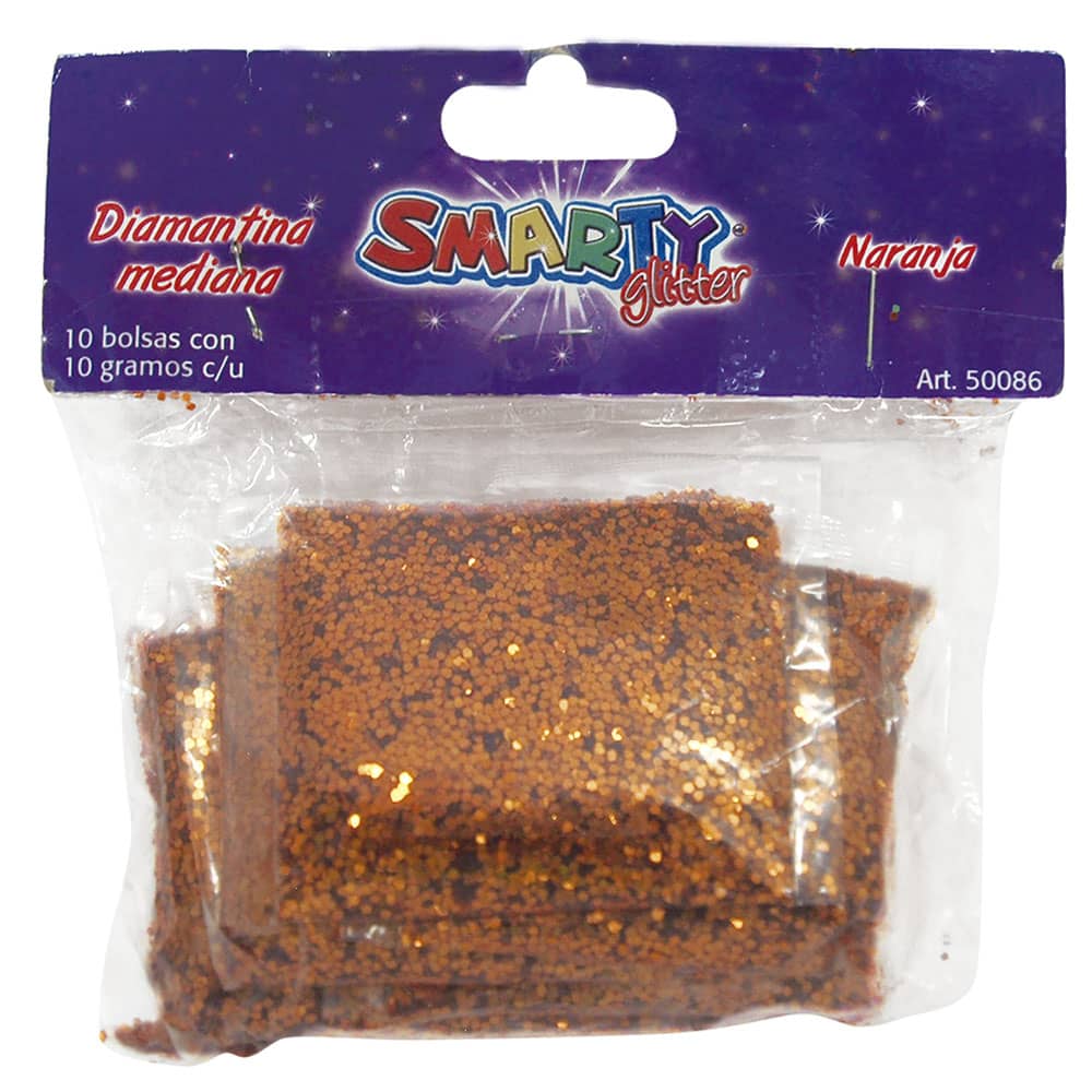 Diamantina Mediana con 10 g Naranja Bolsa con con 10 Smarty