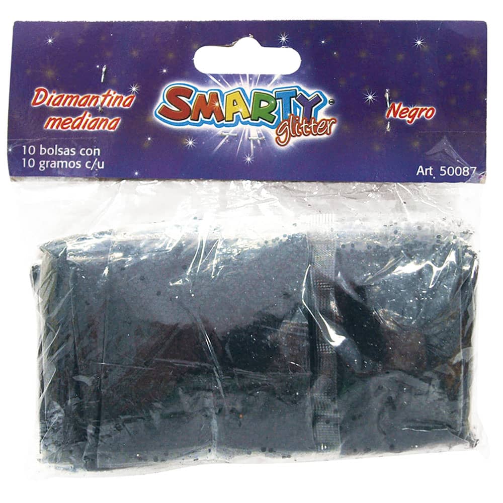 Diamantina Mediana con 10 g Negro Bolsa con con 10 Smarty