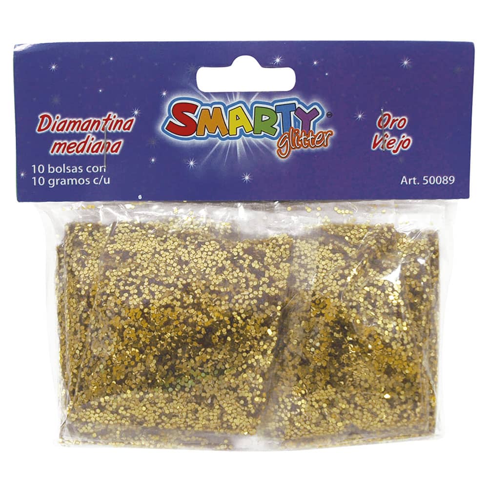Diamantina Mediana con 10 g Oro Viejo Bolsa con con 10 Smarty