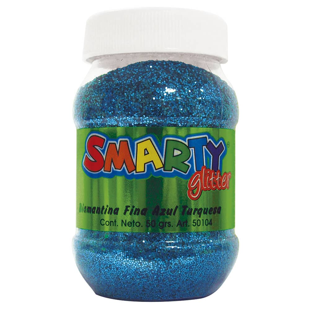 Diamantina Fina Bote con 50 g Azul Turquesa Smarty