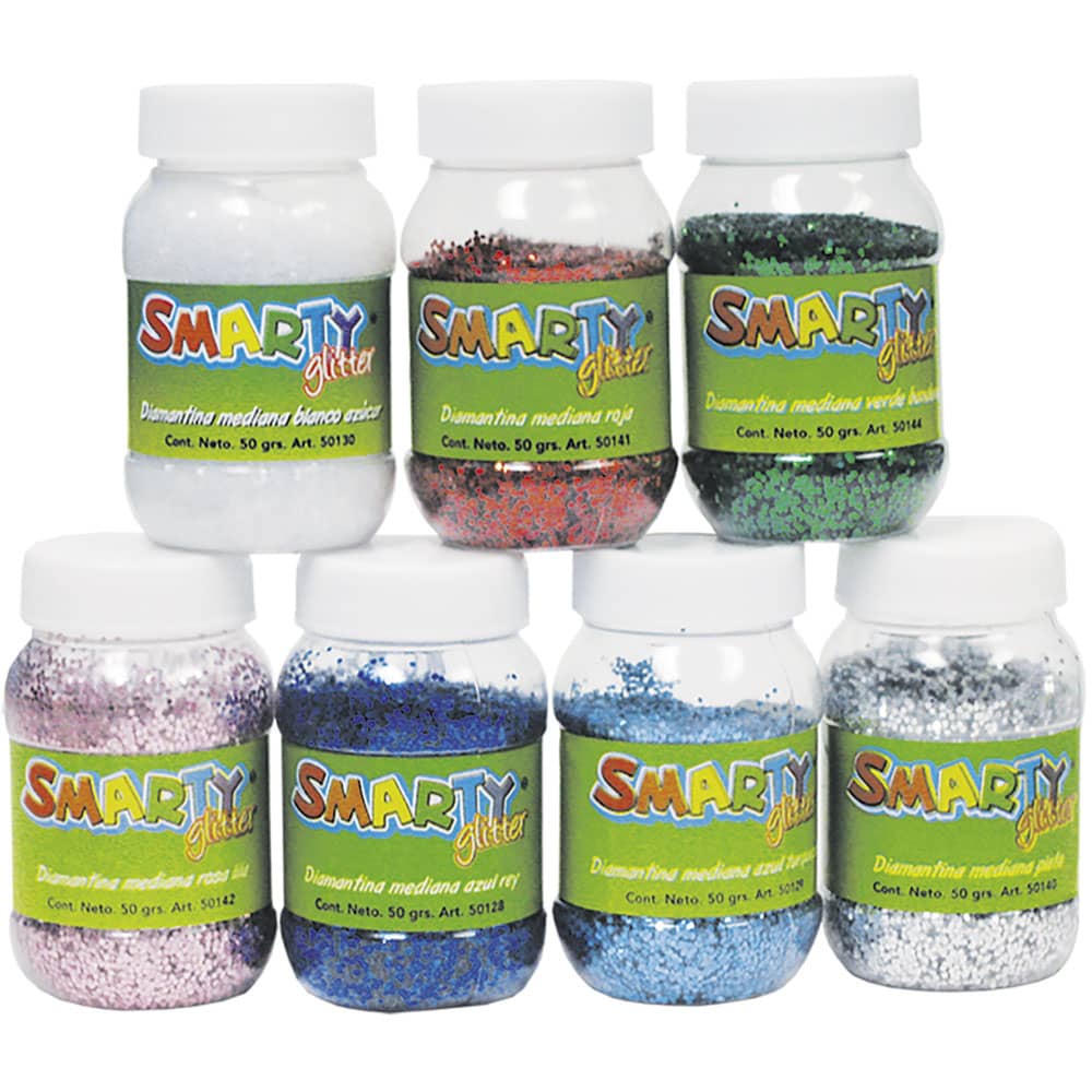 Diamantina Mediana Bote con 50 g Verde Bandera Smarty