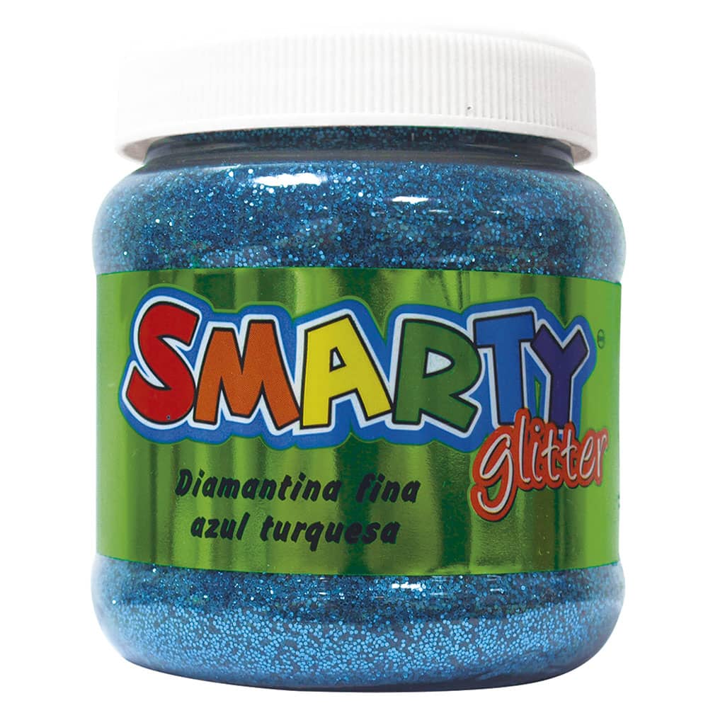 Diamantina Fina Bote con 200 g Azul Turquesa Smarty